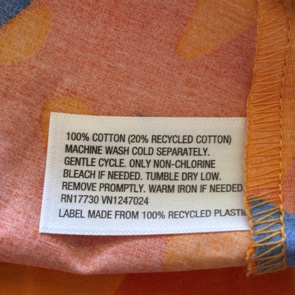 Tabitha Brown Dress 2  Midi Blue Orange Tropical Abstract Floral Pocket - Picture 7 of 11